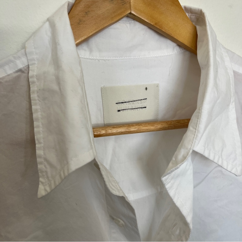 Citizens Of Humanity Kayla Shirt in Optic White Size M NWOT - Picture 4 of 6